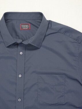 UNTUCKit Shirt Mens 3XL Blue Long Sleeve Button-Up Wrinkle Free Lightweight